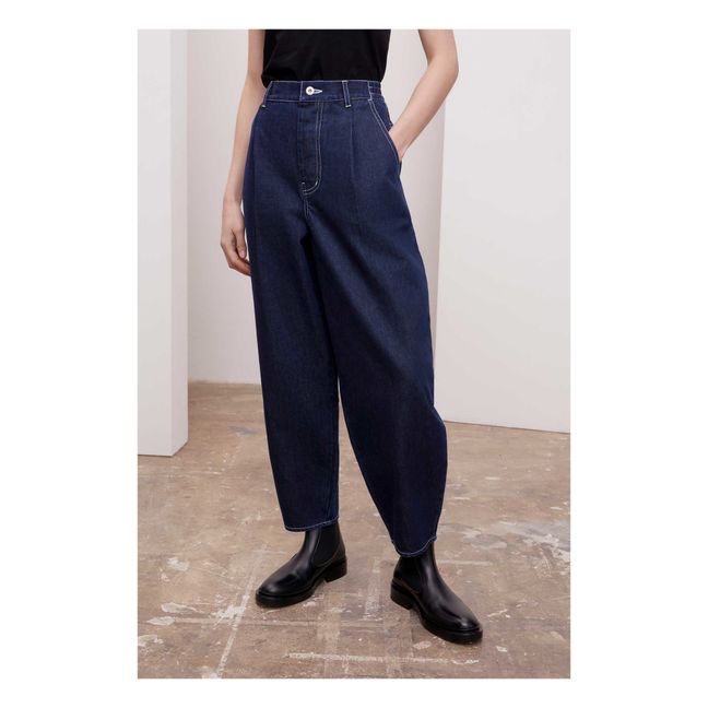 Jean Balloon Coton Bio | Bleu indigo
