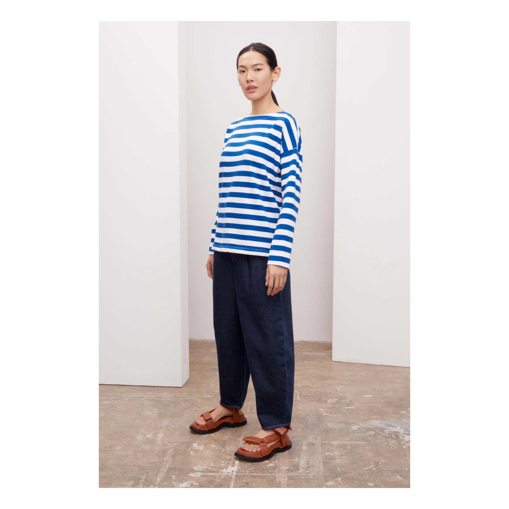 Organic Cotton Breton Jumper Blue 