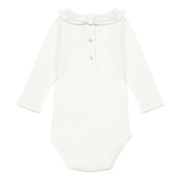 Body Coton Bio Col Mail Ecru Bonton Fashion Baby