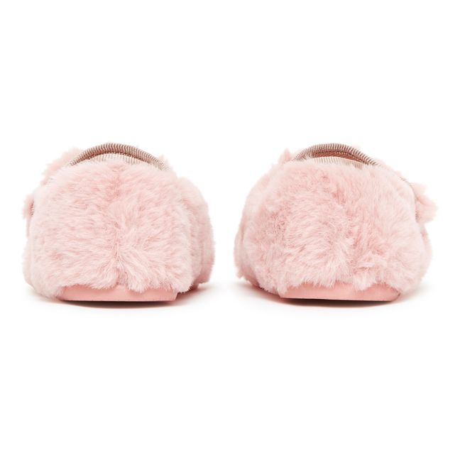 Mia Faux-Fur Slippers Pink