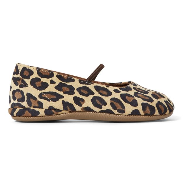 Pantuflas de leopardo Beige