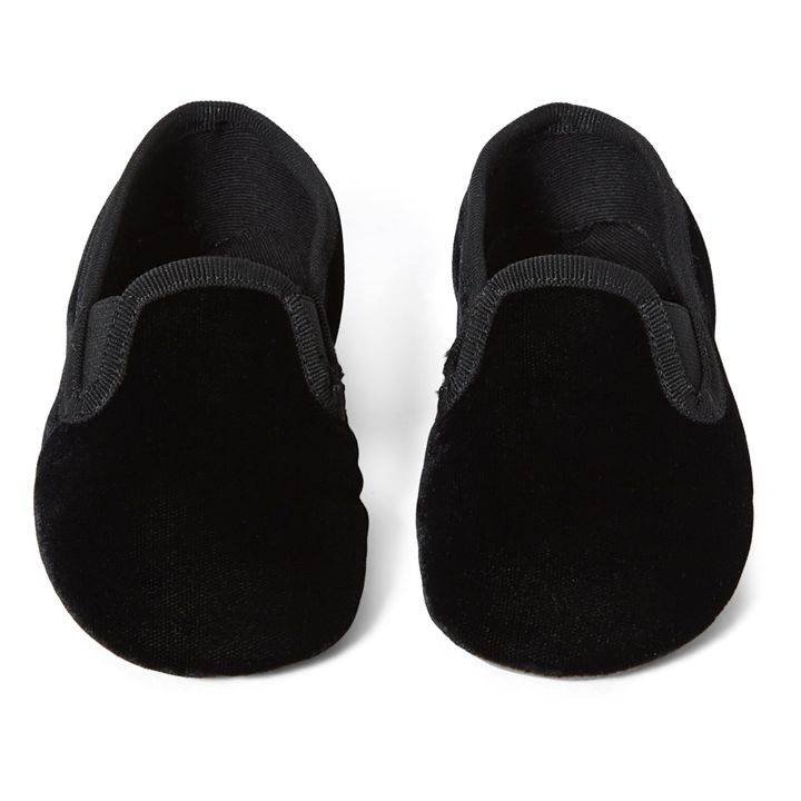 Pantuflas elásticas de terciopelo | Negro- Imagen del producto n°3