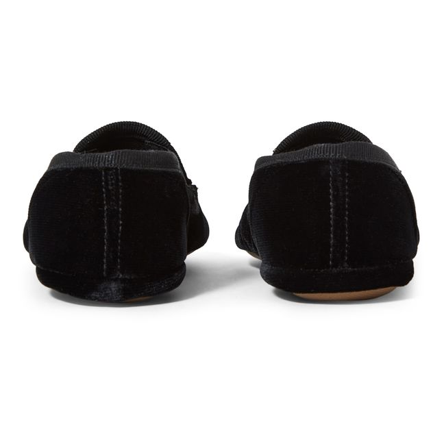 Pantofoline in velluto, elasticizzate | Nero