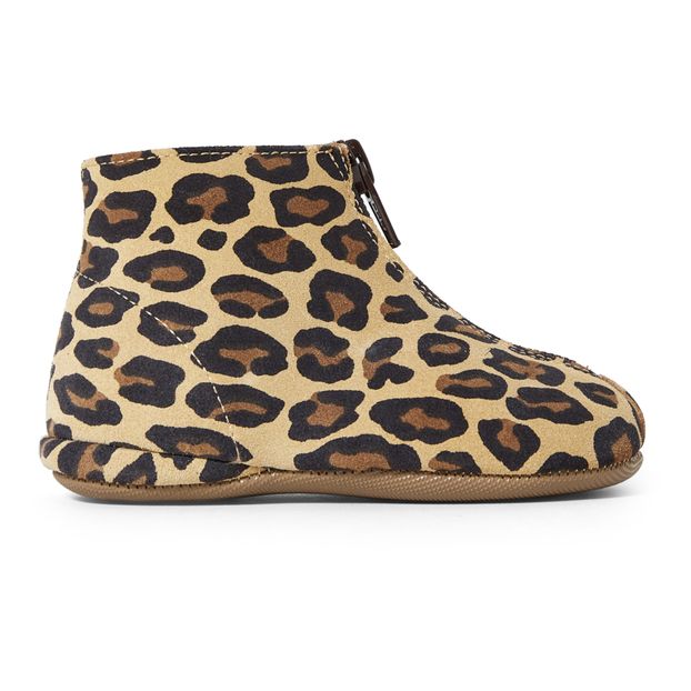 leopard ankle boots flat