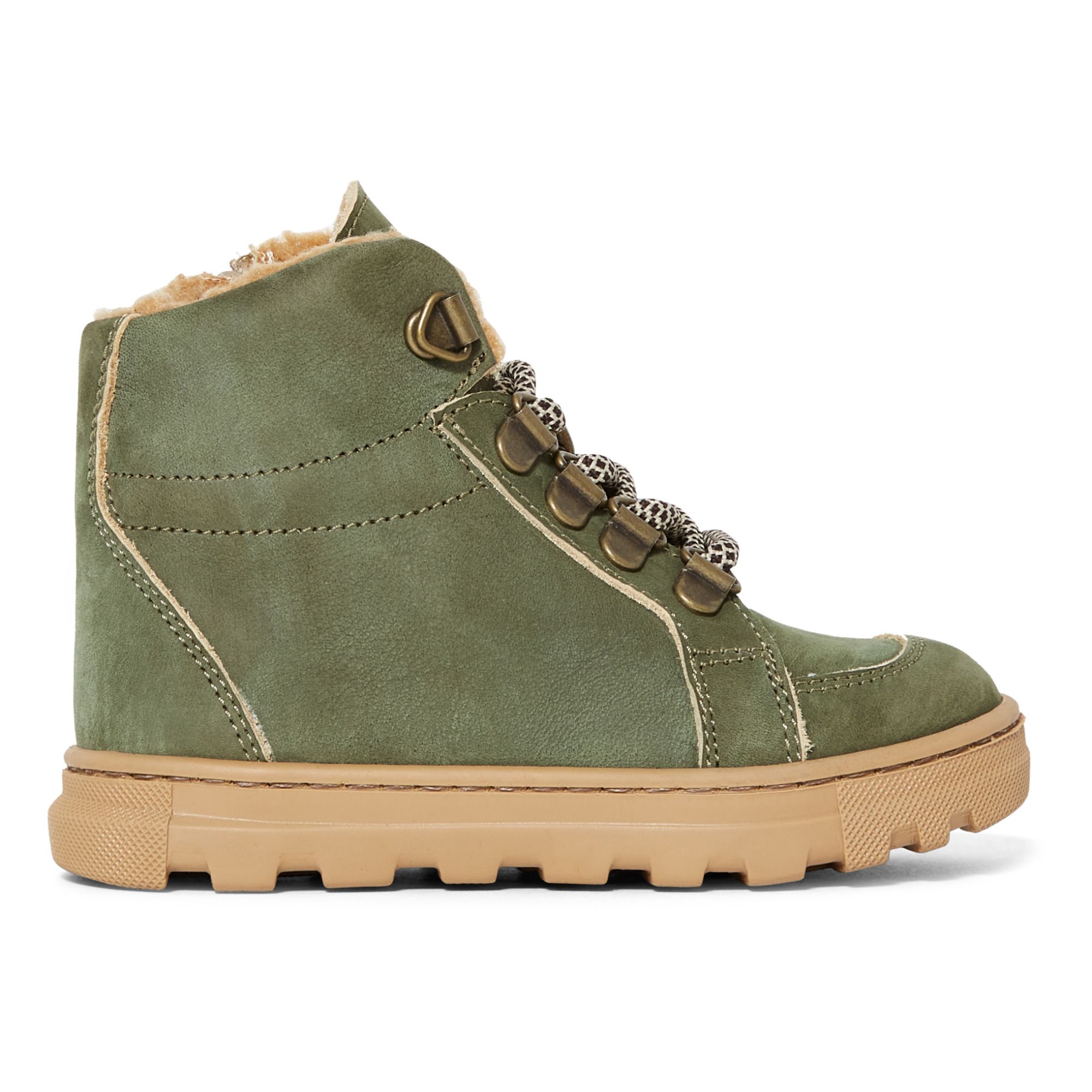 green fur lined boots