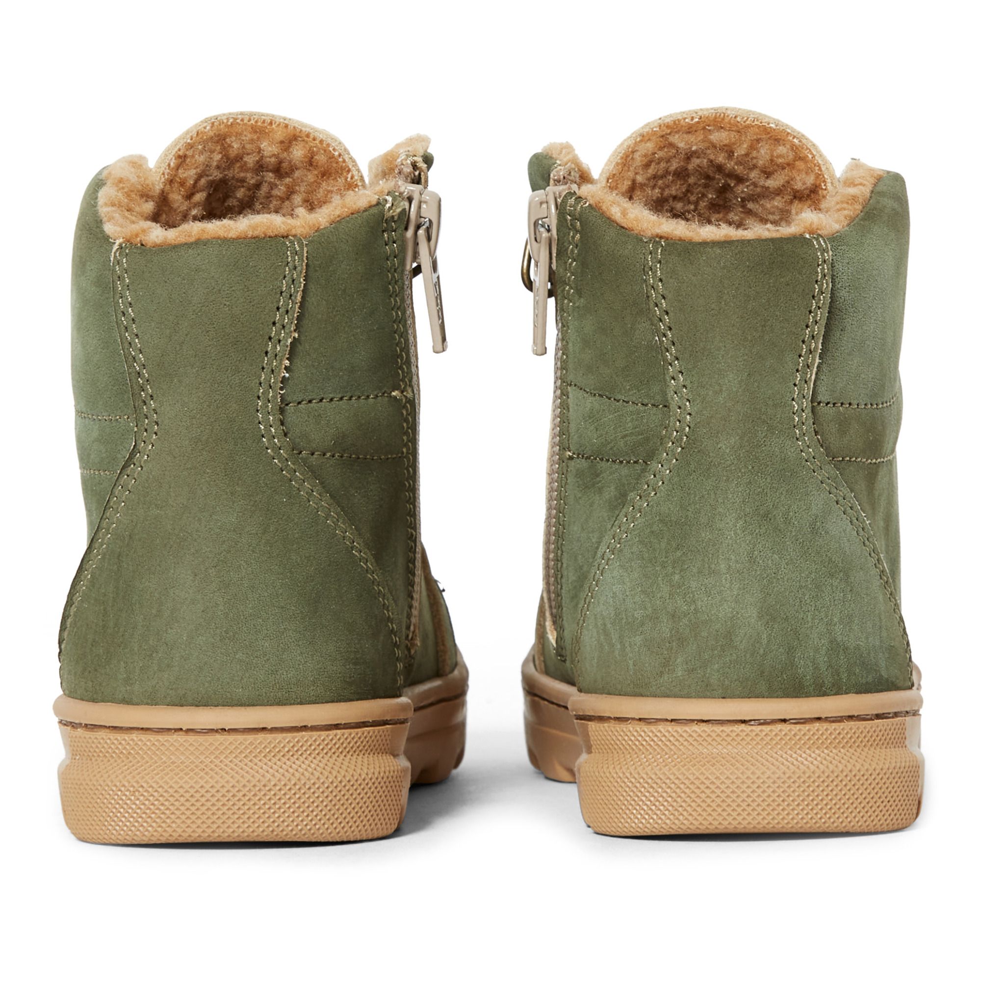 green fur lined boots