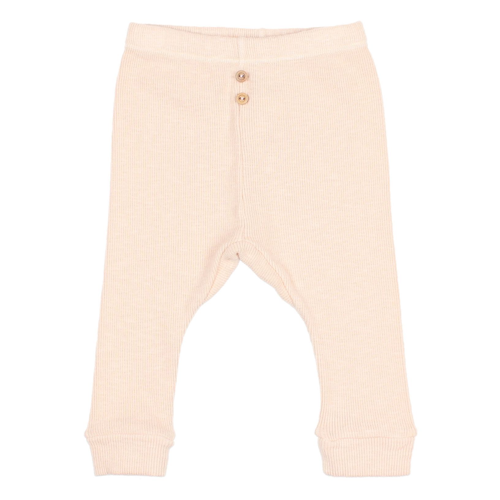 Buho - Legging Coton Bio Côtelé - Fille - Rose poudré