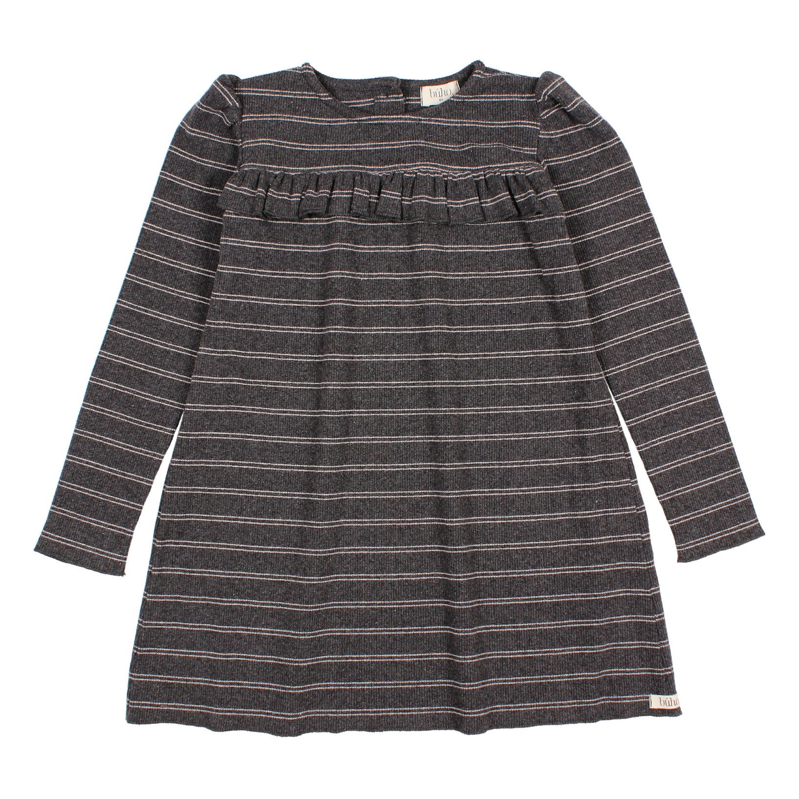 Buho - Robe Maille Douce Coton Recyclé - Fille - Gris anthracite
