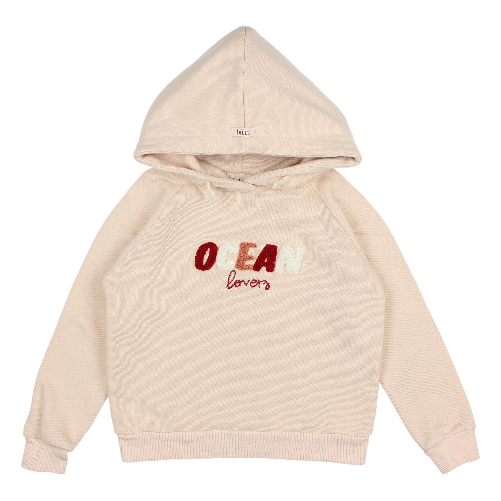 Buho - Sweat Capuche Coton Recyclé Ocean - Fille - Rose poudré
