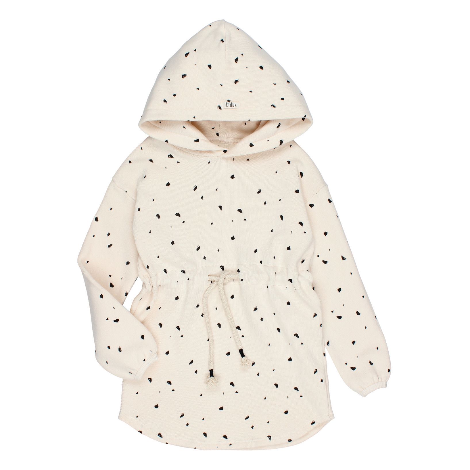 Buho - Robe Sweat Coton Bio Capuche - Fille - Ecru