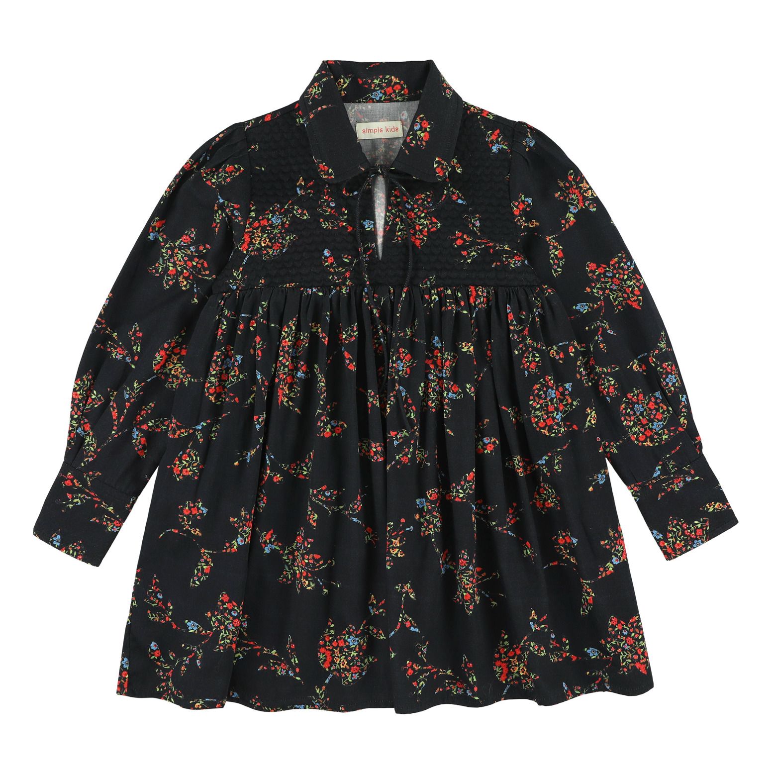 Simple Kids - Robe Corn Fleurs - Fille - Noir