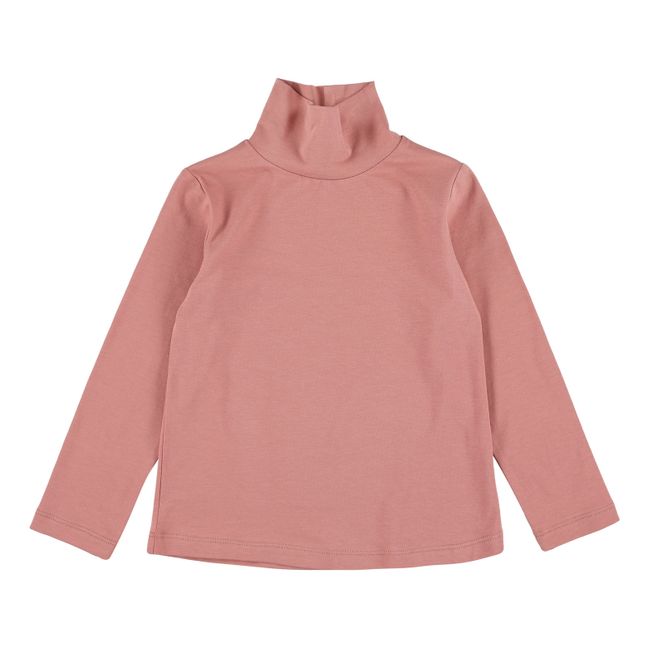 Turtleneck Long-Sleeved T-shirt Pink