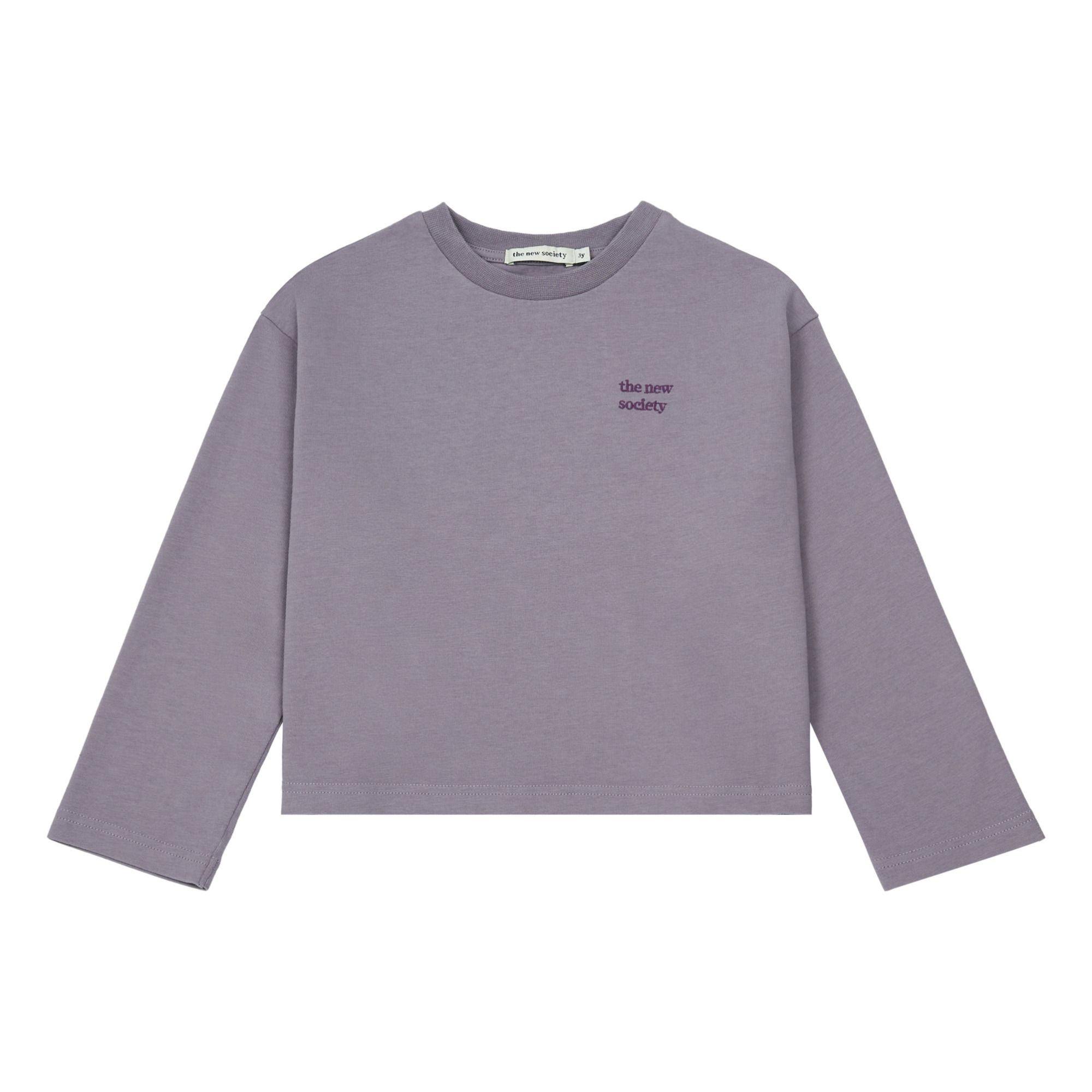 the new society - T-shirt ML Coton Bio - Fille - Lilas