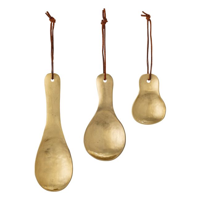 Metal Spoons - Set of 3 Gold