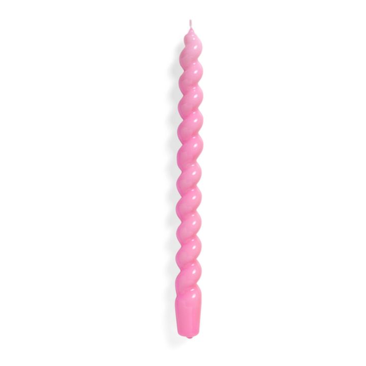 Long Spiral Candle Candy pink- Product image n°0