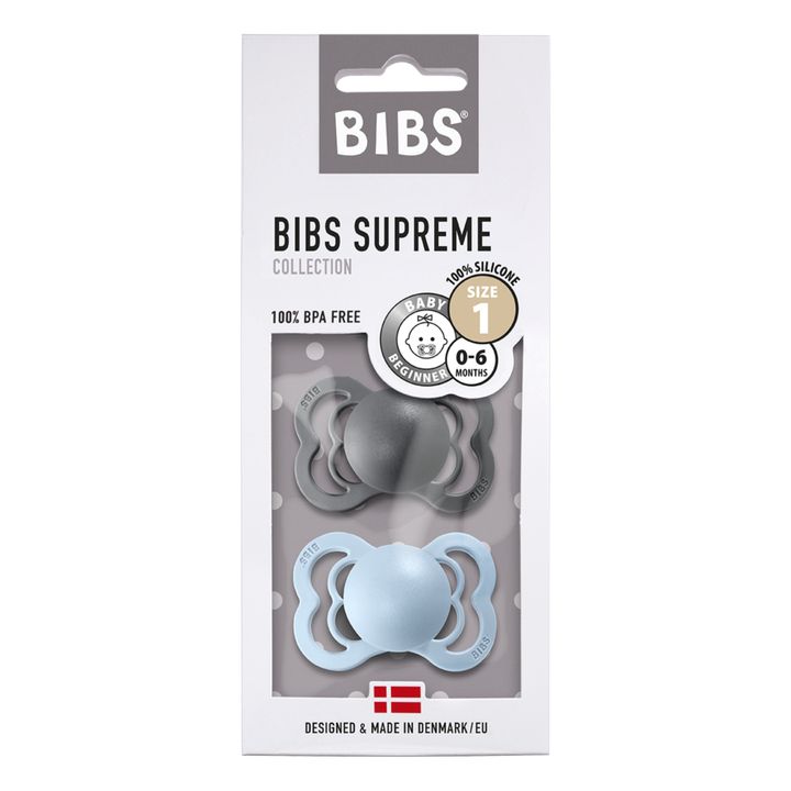 Bibs - Tétines en silicone - Set de 2 - Bleu ciel