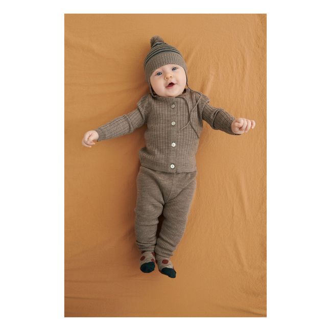Leggings in lana fine, modello: Baby Grigio talpa