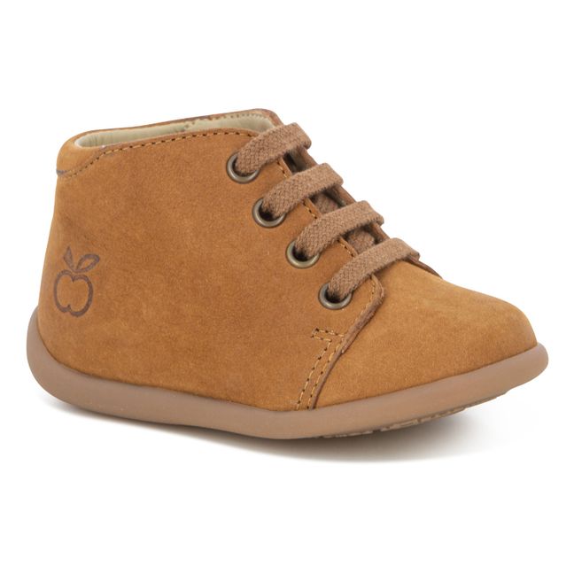 Stand-up Lace-up Boots Camel