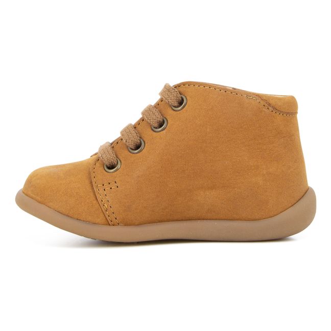 Bottines Lacets Stand-up Suede | Camel