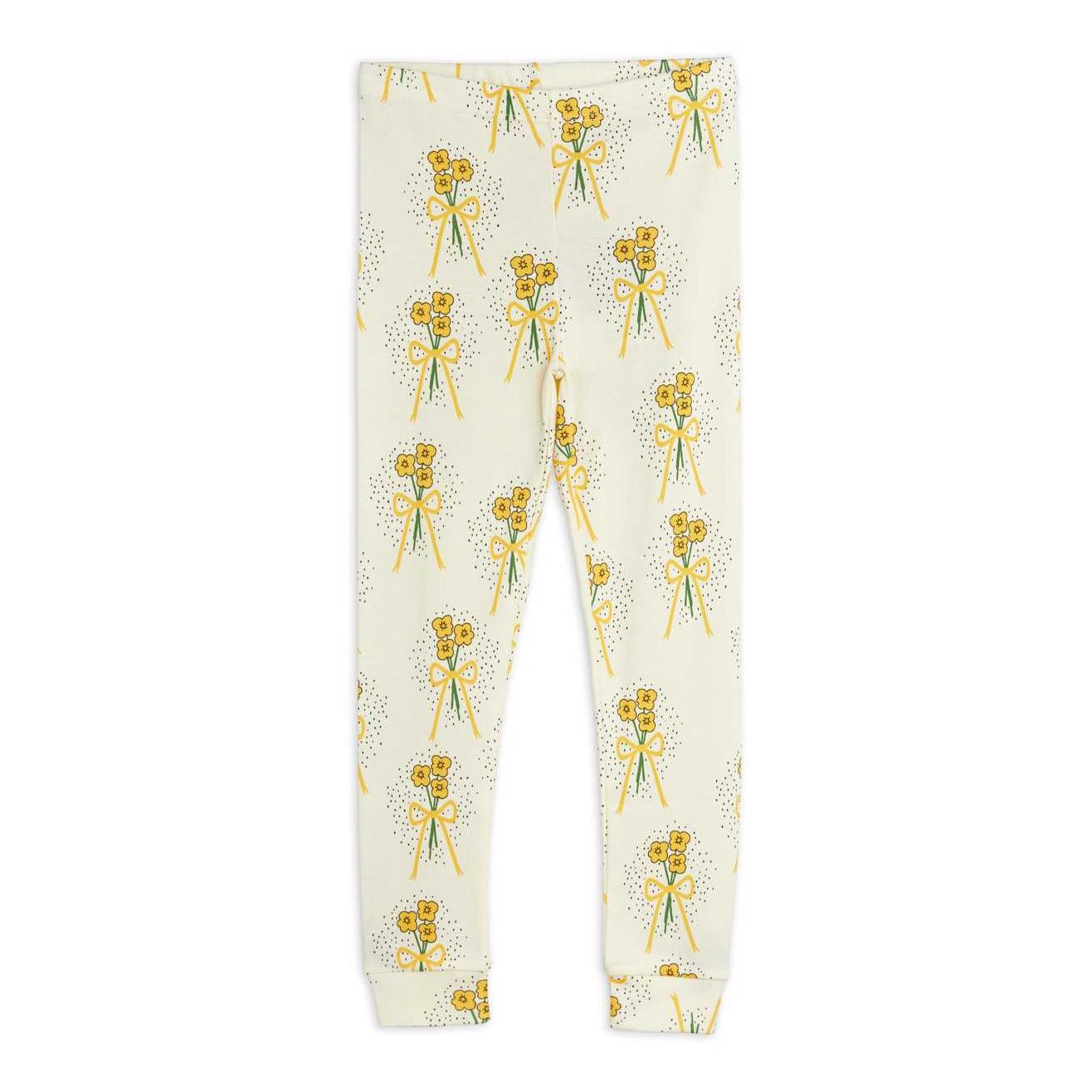 Mini Rodini - Legging Fleurs Coton Bio - Fille - Jaune