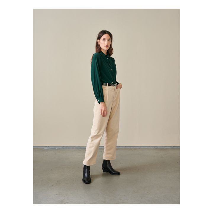 Bellerose Taxi Silk Blouse Women's Collection Dark green