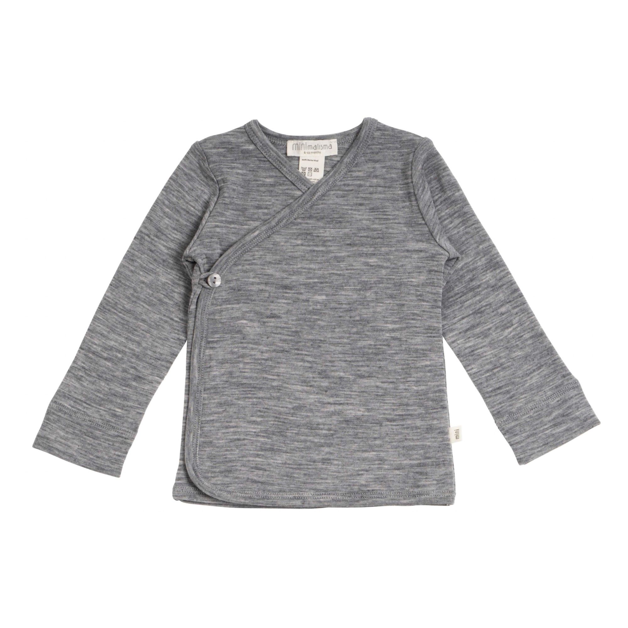 Minimalisma - Cardigan Naissance Croisé Also Seamless Laine Merinos - Fille - Gris