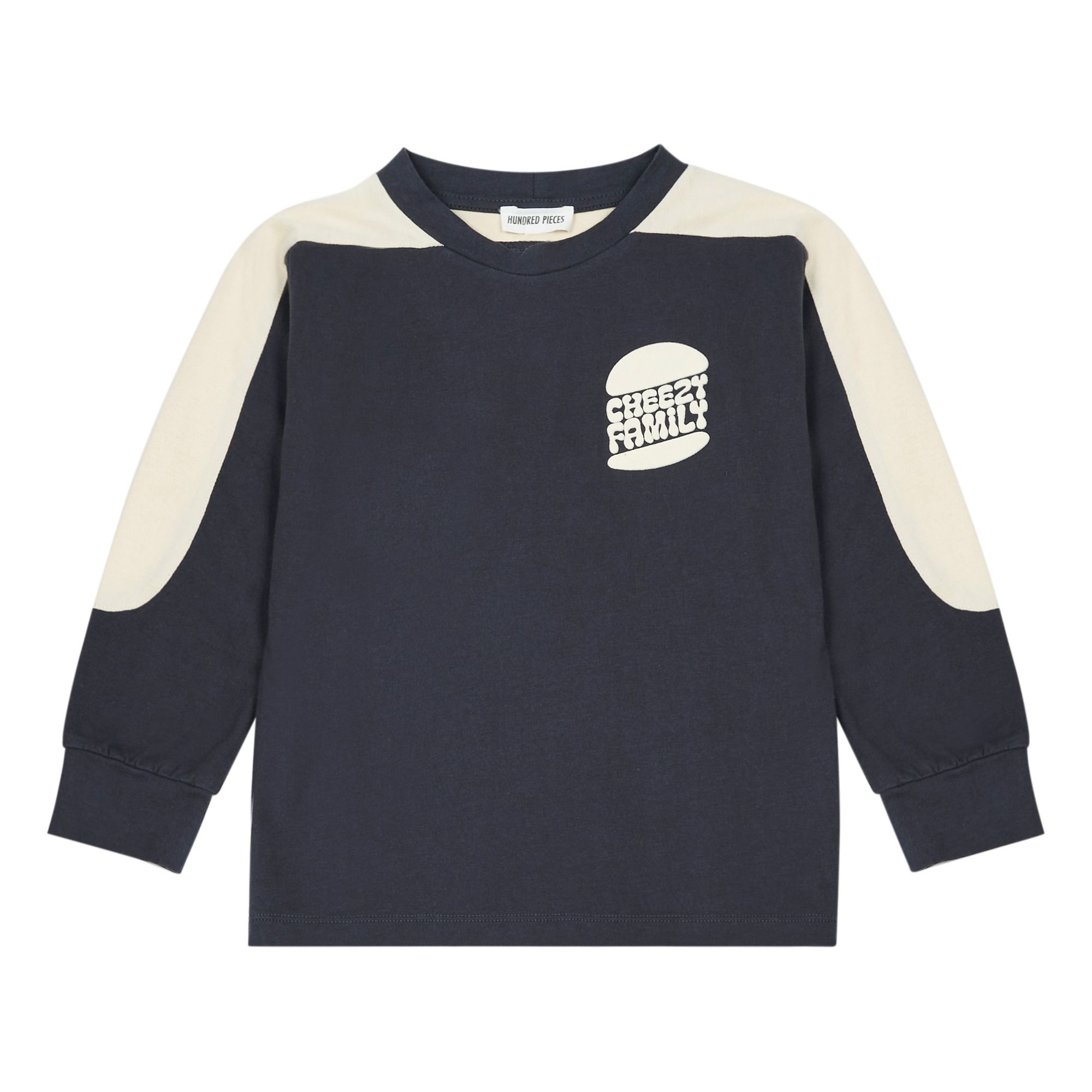 Hundred Pieces - T-Shirt Coton Bio Cheezy Family - Garçon - Noir