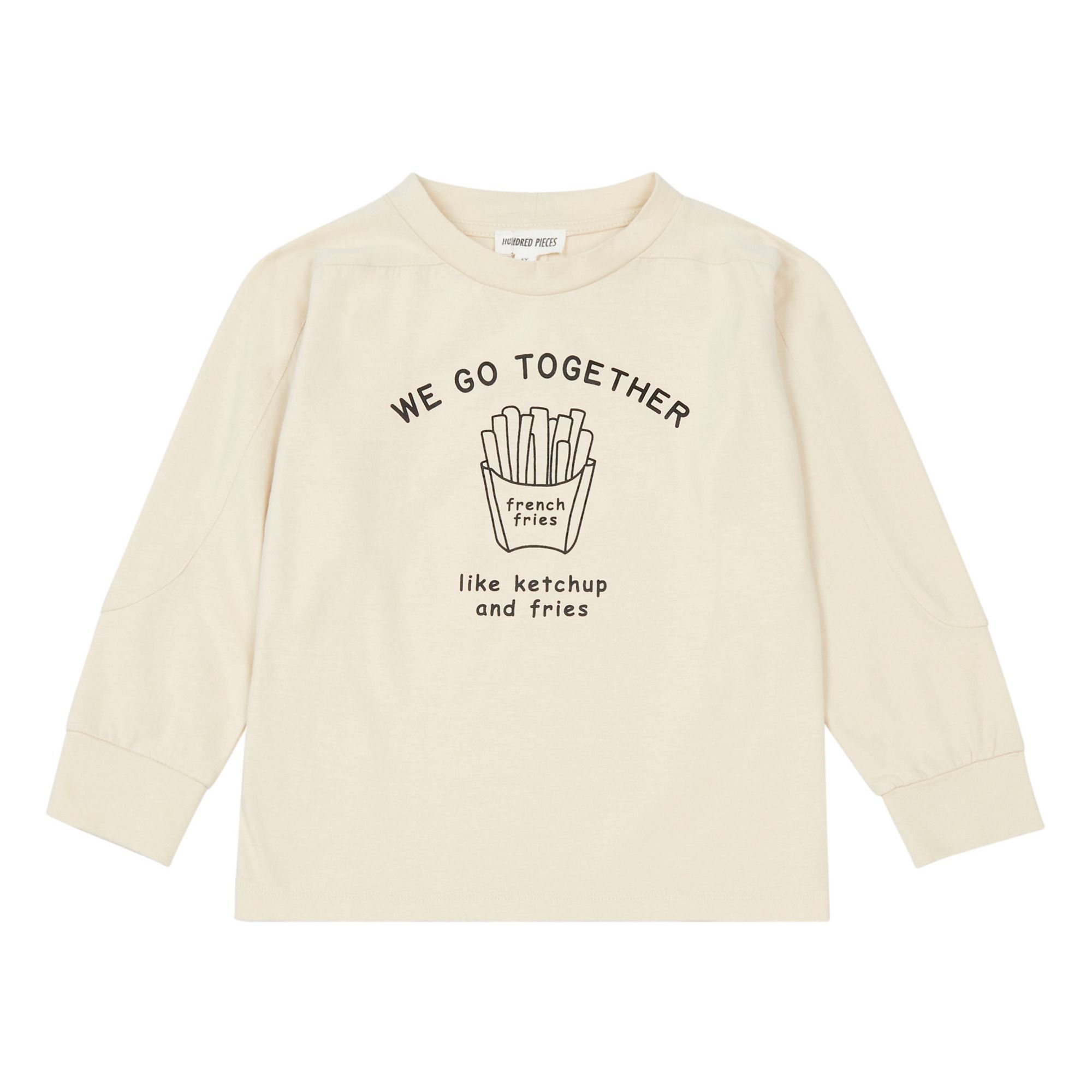 Hundred Pieces - T-Shirt Coton Bio Together - Garçon - Mastic