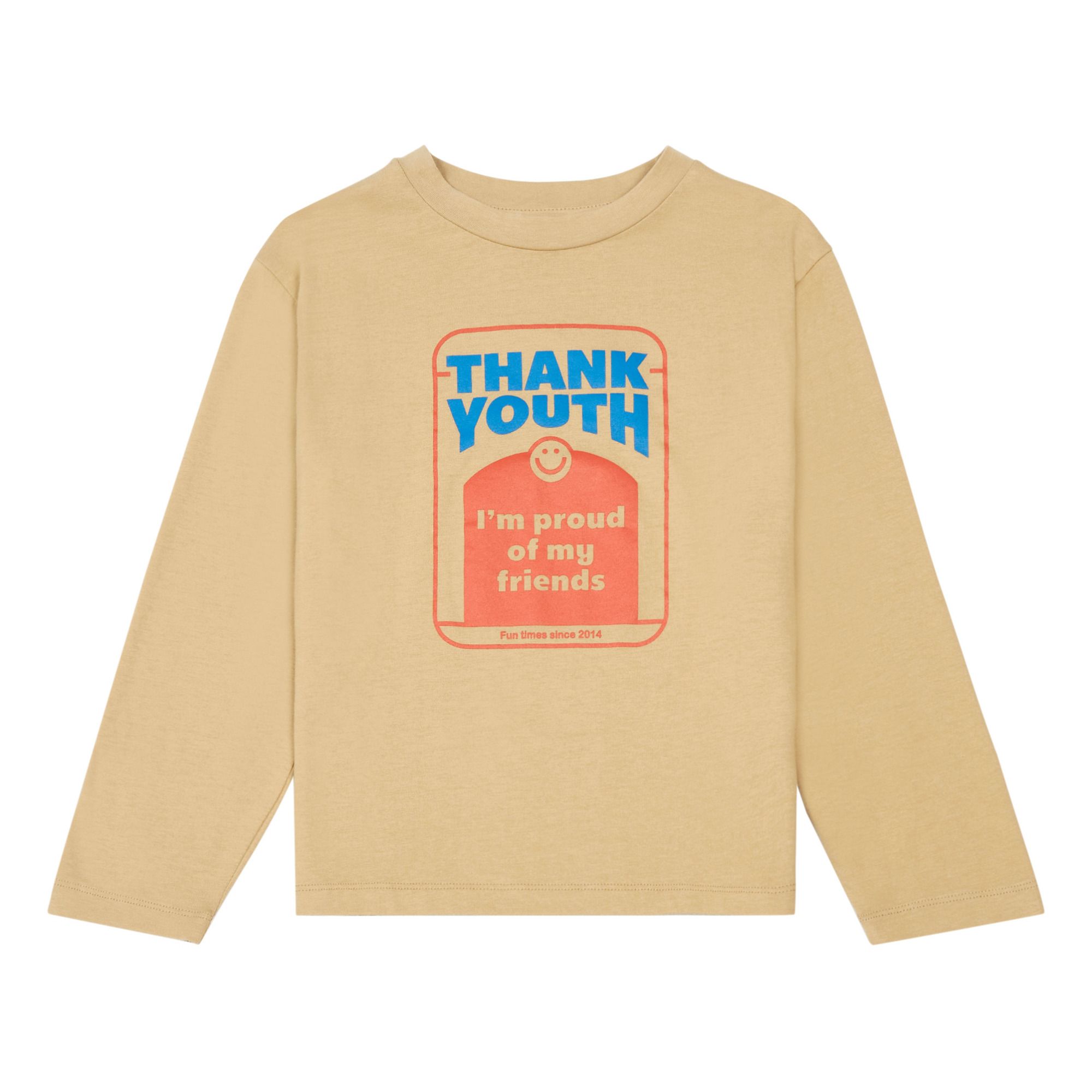 Hundred Pieces - T-Shirt Coton Bio Thank Youth - Garçon - Sable