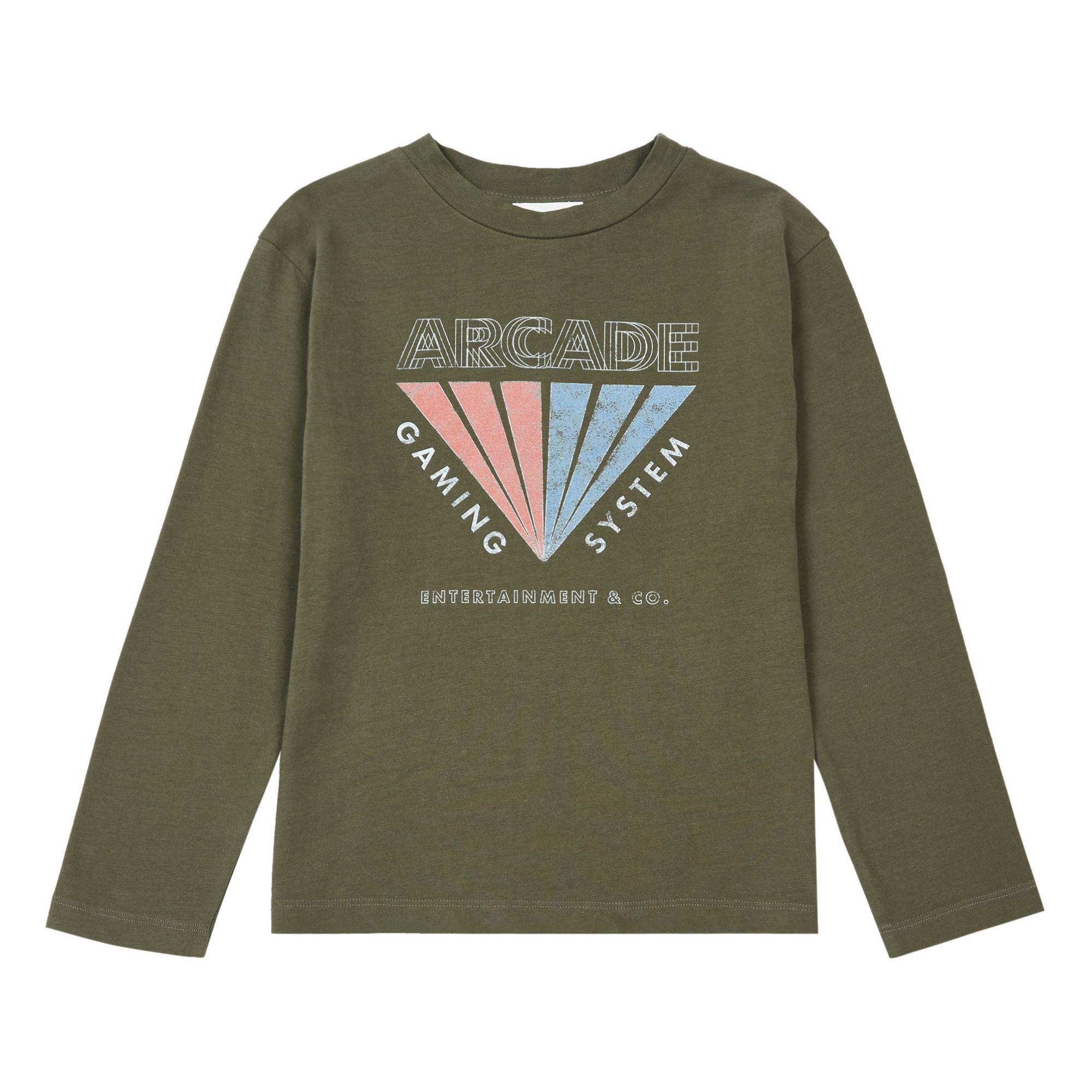 Hundred Pieces - T-Shirt Coton Bio Arcade - Garçon - Vert kaki