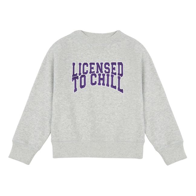 Suéter algodón orgánico Licensed To Chill Gris Jaspeado