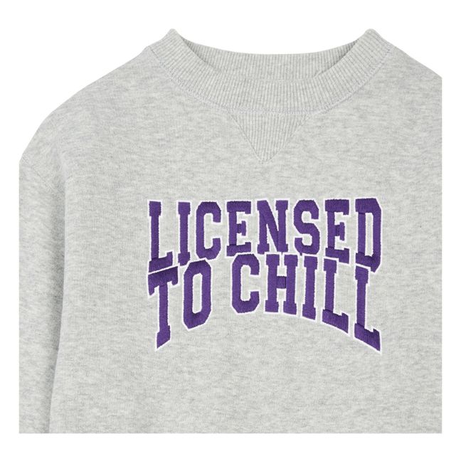 Suéter algodón orgánico Licensed To Chill Gris Jaspeado
