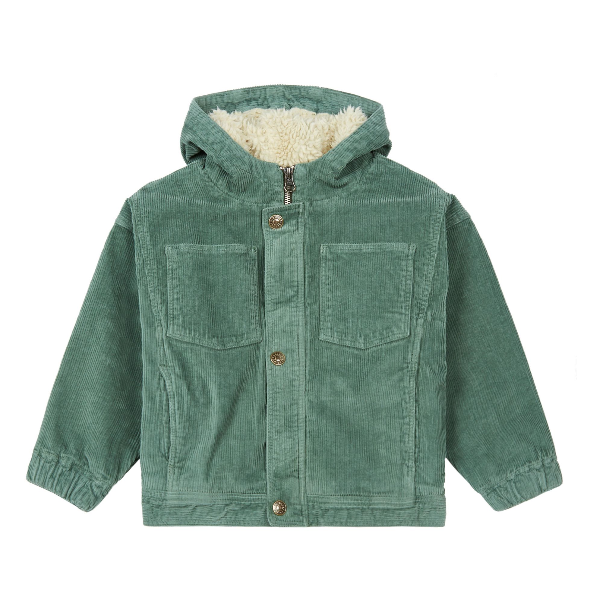 Hundred Pieces - Veste Denim Fourrée Sherpa - Fille - Sauge