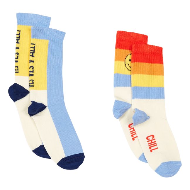 Pack of 2 Yes Yes Chill Socks  White