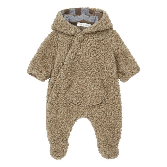 Fleece Baby Snowsuit Taupe brown