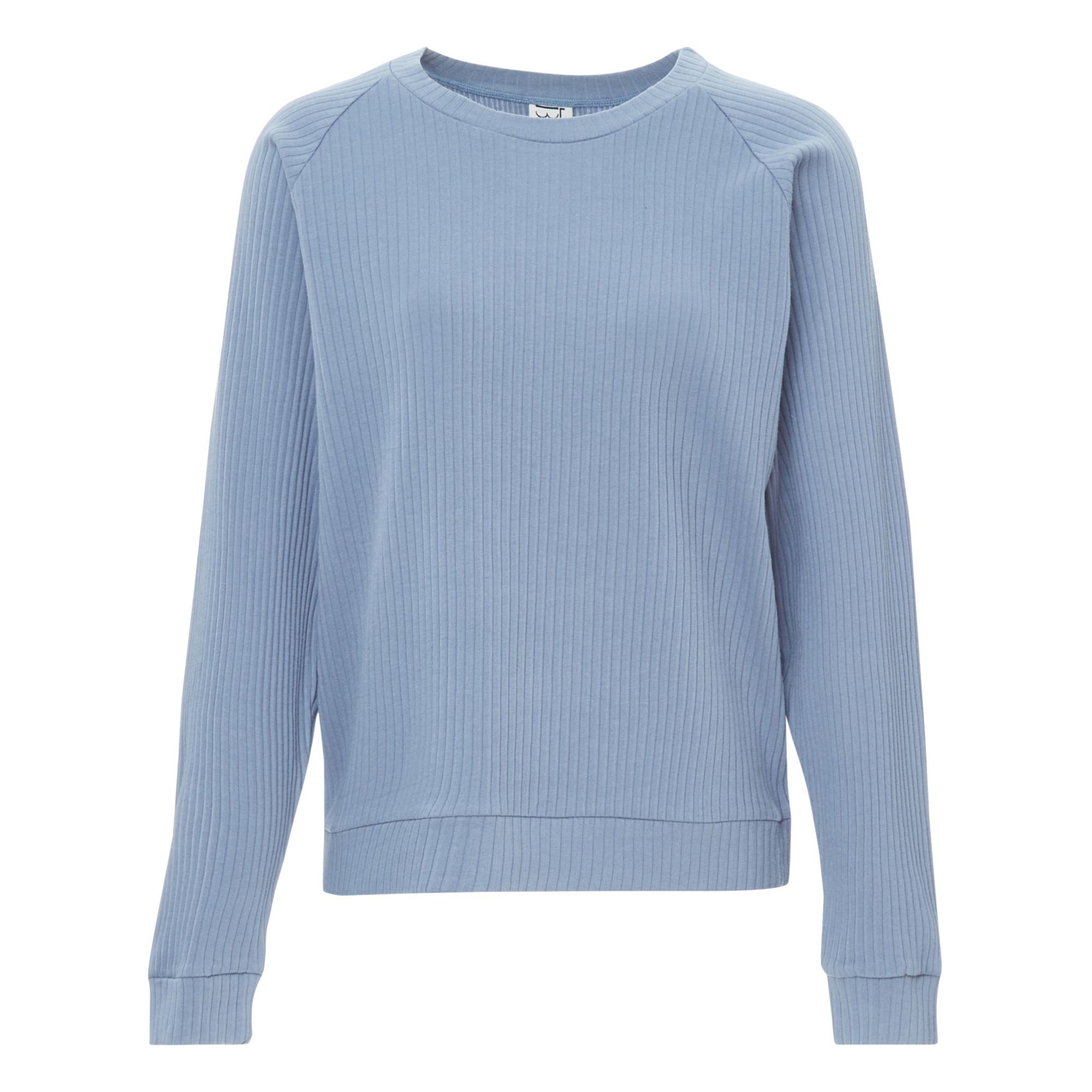 Baserange - Sweat Basic Côtelé Coton Bio - Femme - Bleu