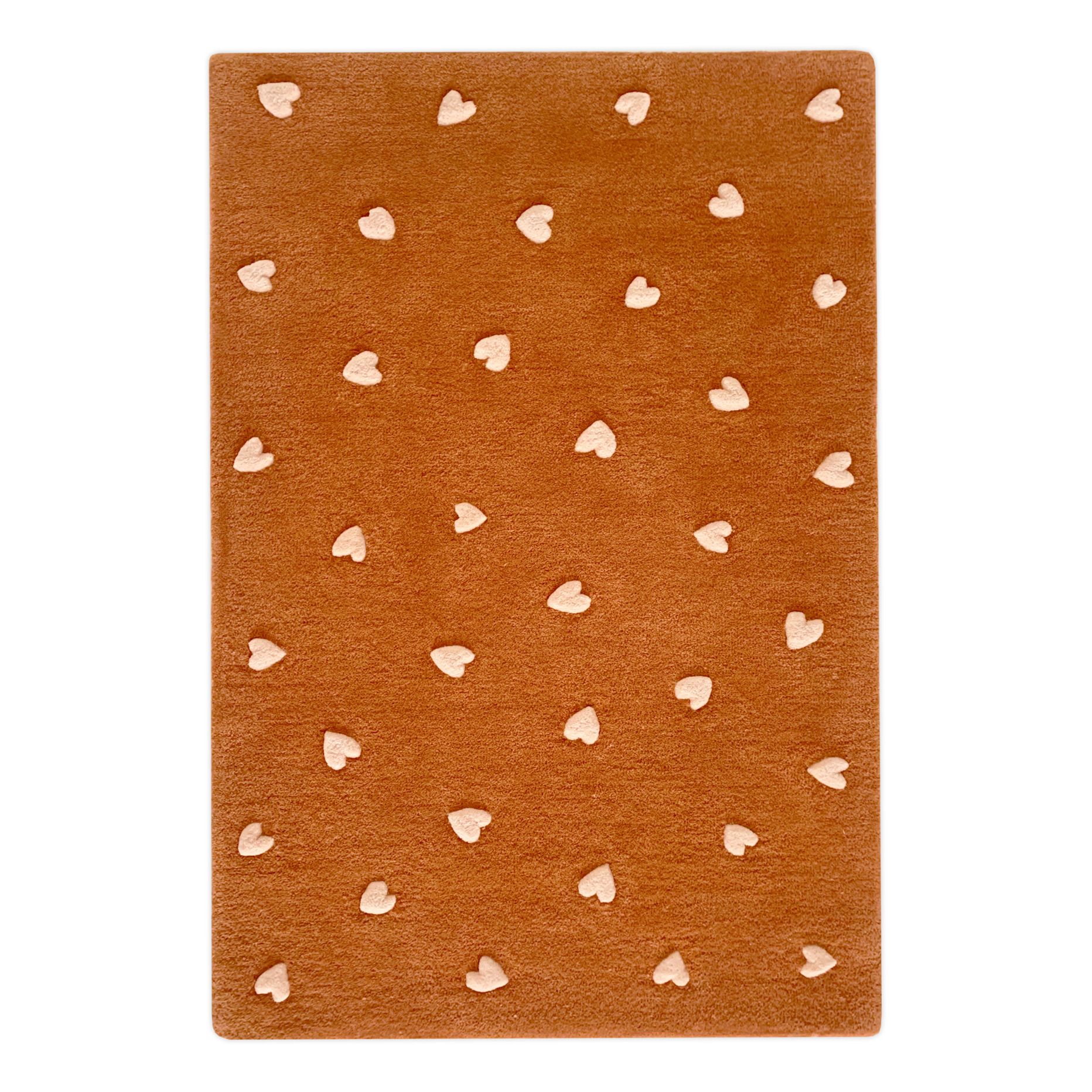 Maison Deux - Tapis CÅ“urs en laine - Marron