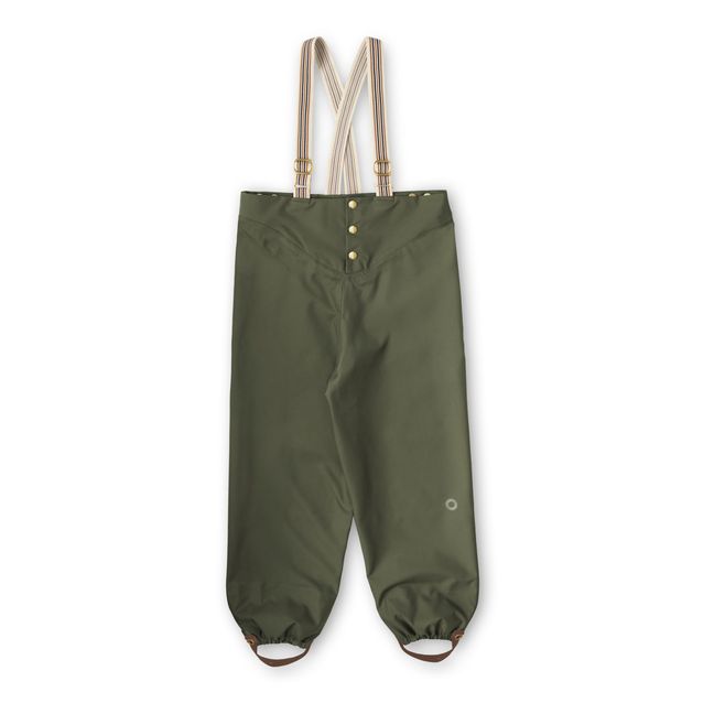 Recycled Suspender Ski Trousers Verde militare
