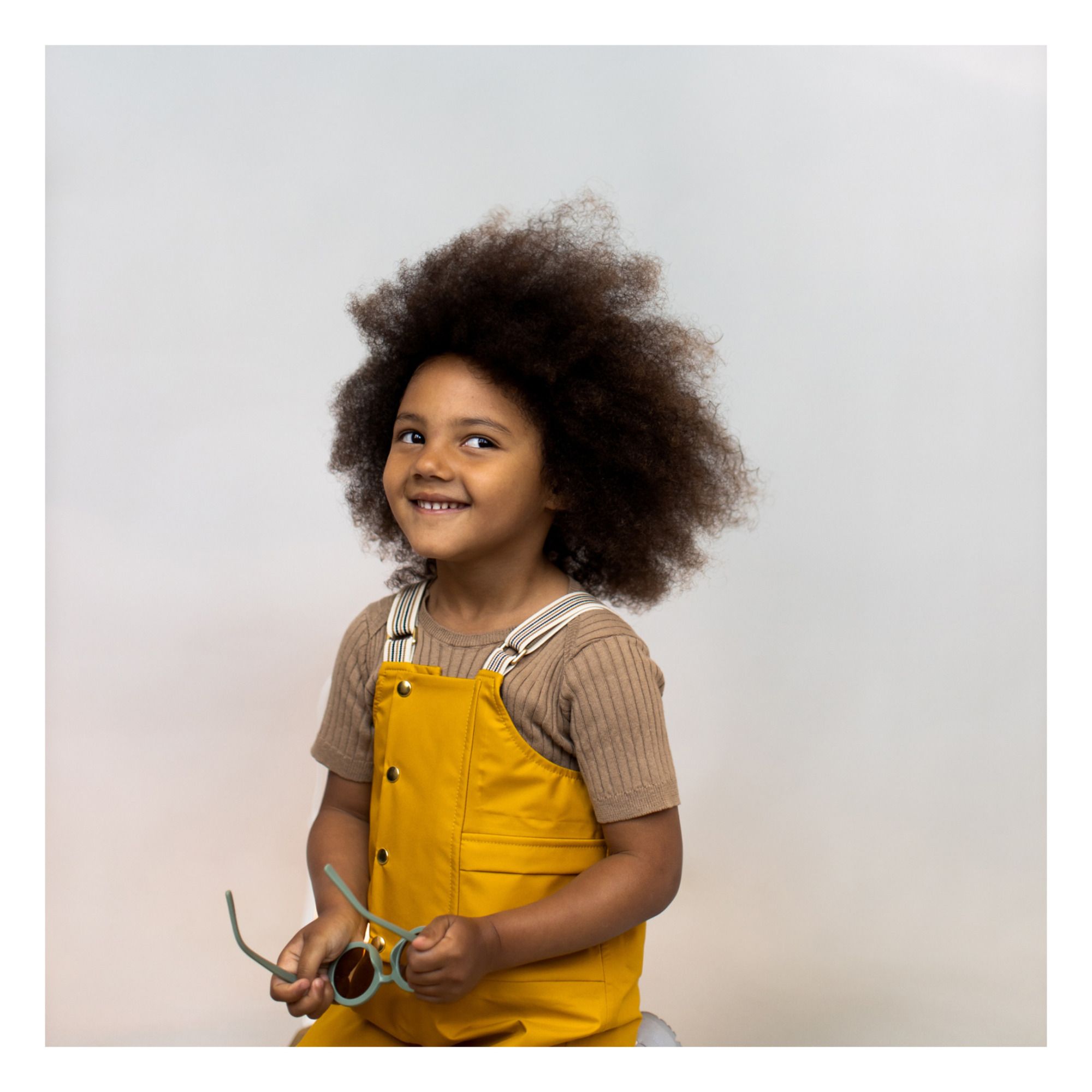 Salopette in tessuto riciclato Giallo Faire Child Moda Bebè, Bambino