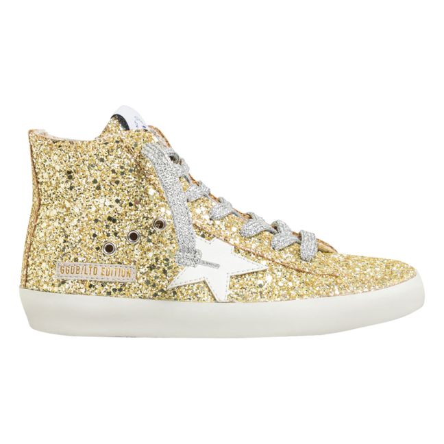 High-Top Glitter Sneakers - Bonpoint x Golden Goose Gold