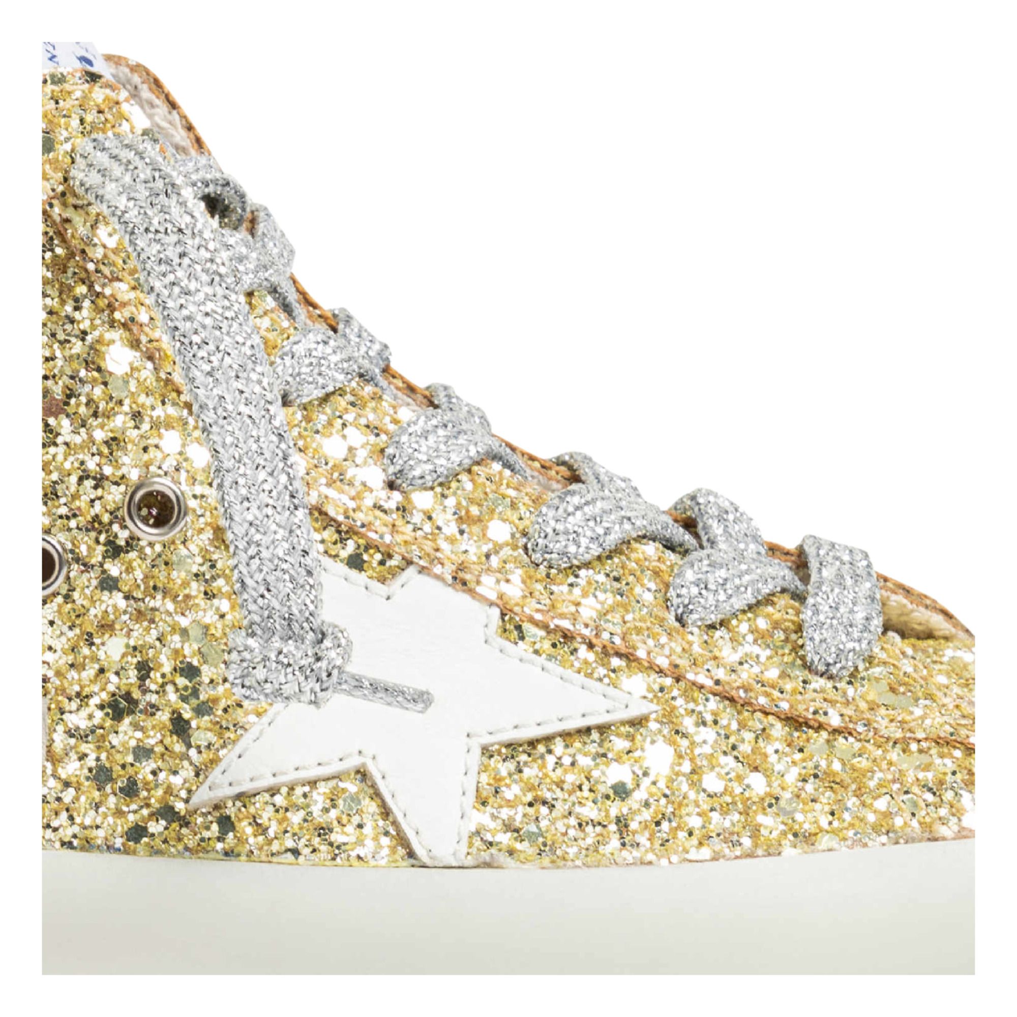 High-Top Glitter Sneakers - Bonpoint x Golden Goose Gold