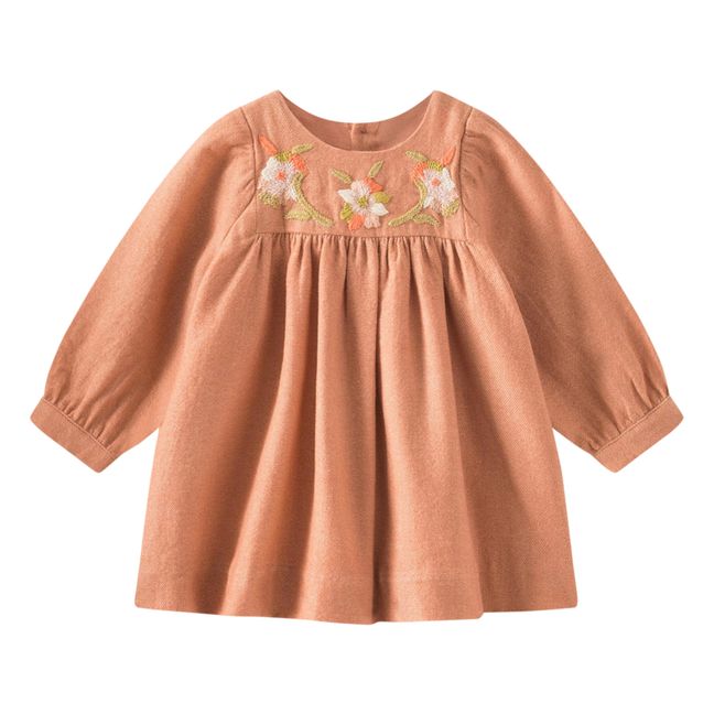 Theis Embroidered Flower Dress Peach