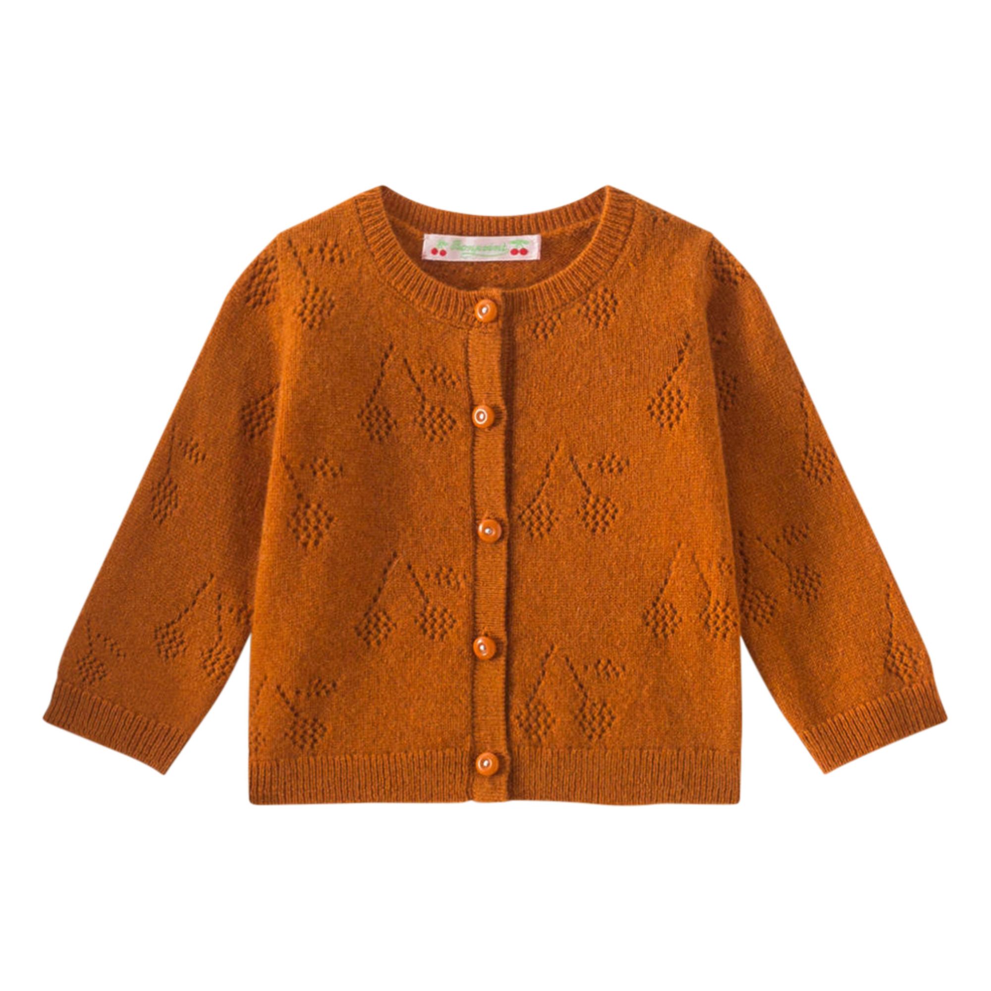 Bonpoint - Cardigan Cachemire Cerises Tibile - Fille - Ocre