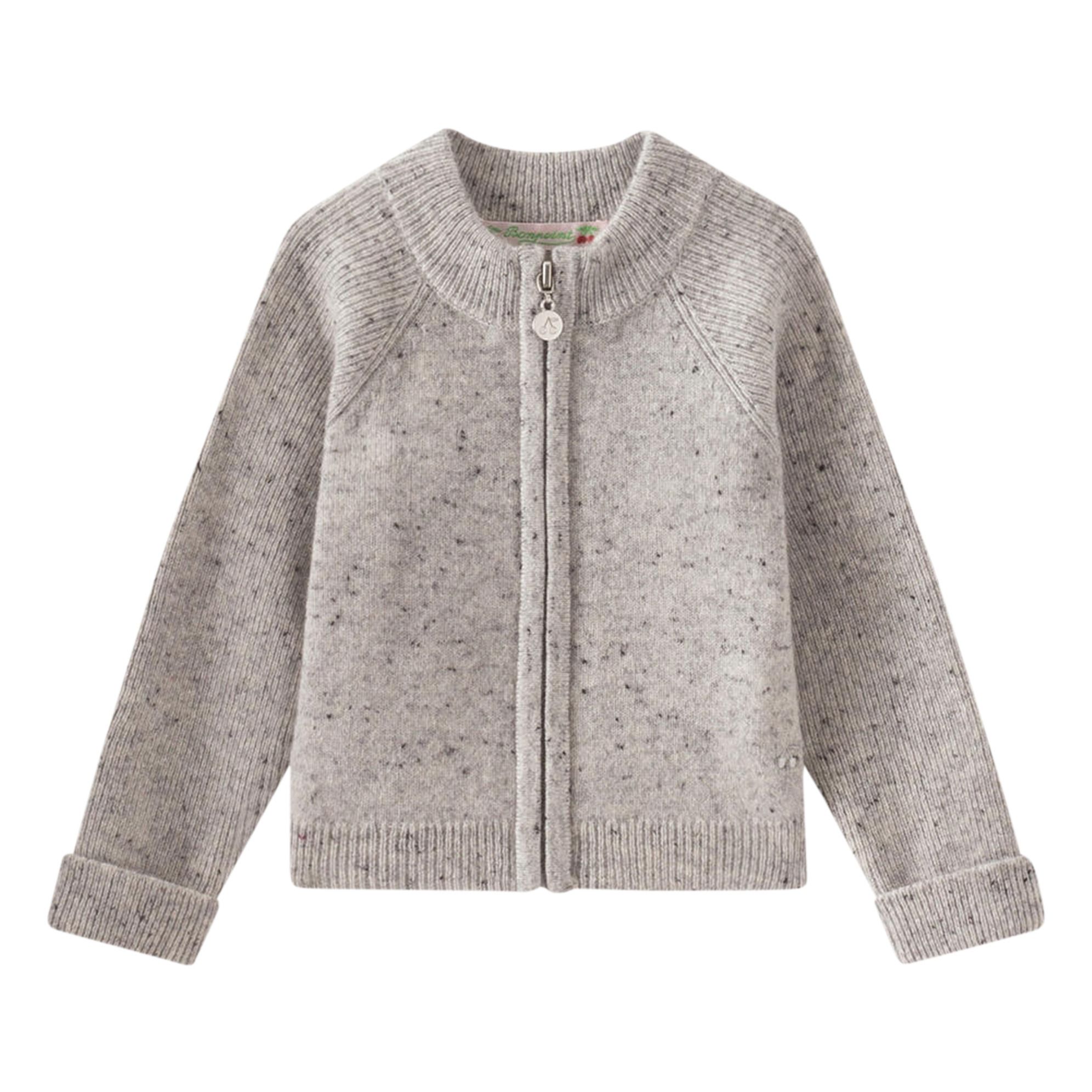 Bonpoint - Cardigan Cachemire Zippé Thylio - Garçon - Gris chiné