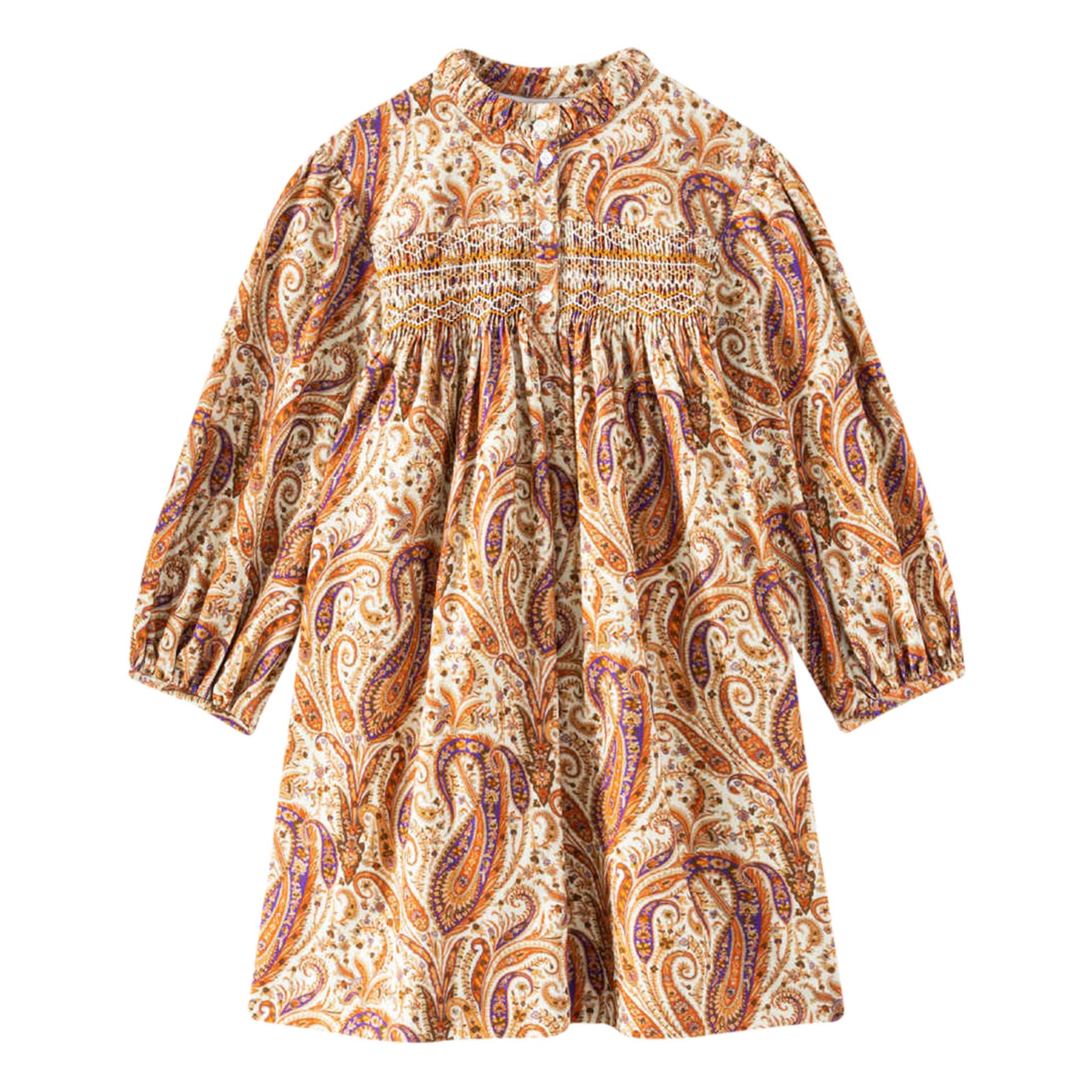 Bonpoint - Robe Velours Tamsin - Fille - Ocre