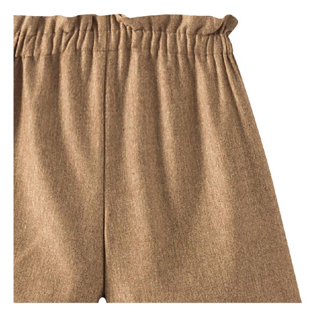 Pantalón corto de franela Milly Camel