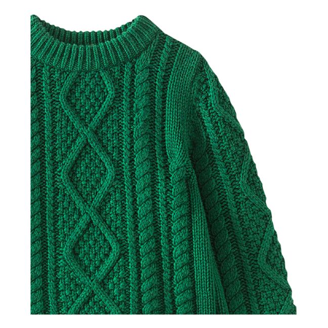 Jersey de algodón y lana Tihana Verde