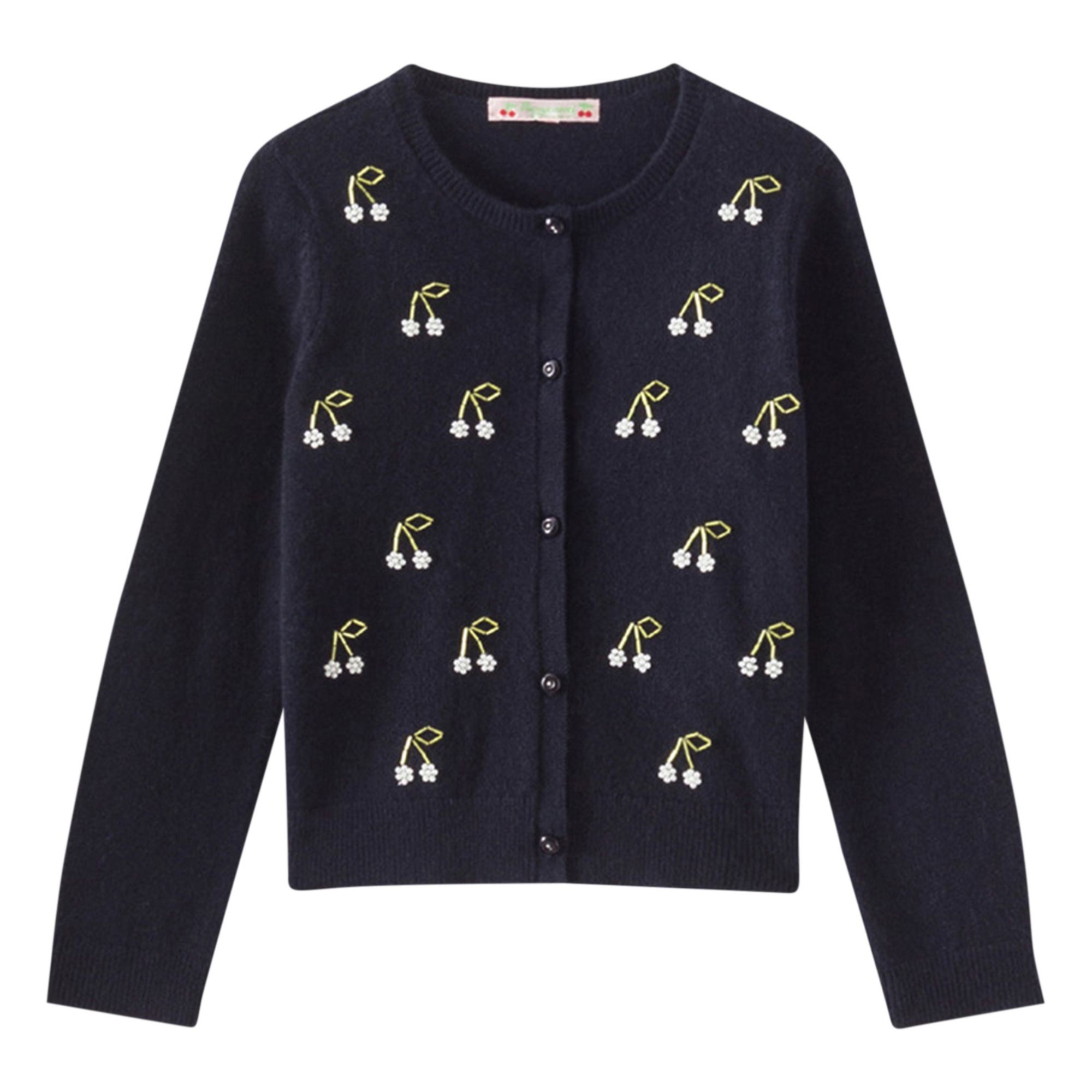 Bonpoint - Cardigan Cachemire Cerises Brodées Tonia - Fille - Bleu marine