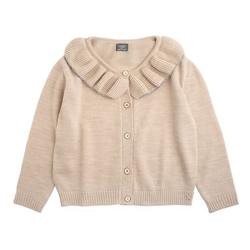 Tocoto Vintage - Cardigan Col Volants - Fille - Beige