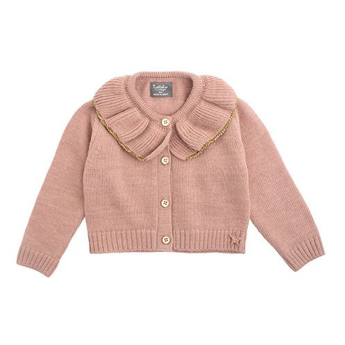 Tocoto Vintage - Cardigan Col Volants - Fille - Rose